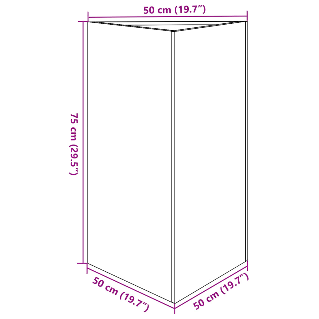 Utendørs Blomsterpotte Metall trekantet 50x43x75 cm galvanisert stål