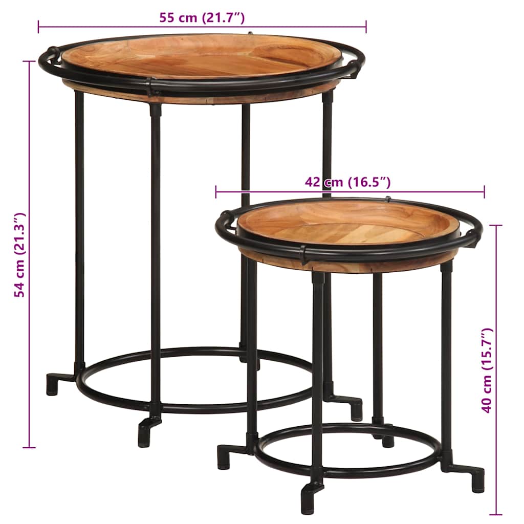 Sidebord Tre 2 deler heltre akasie