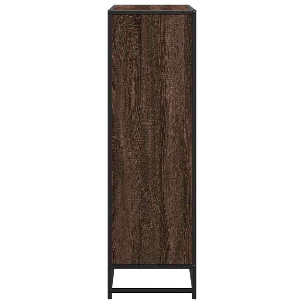 Bokhylle Brun Eik 97,5x33x107,5 cm og metall