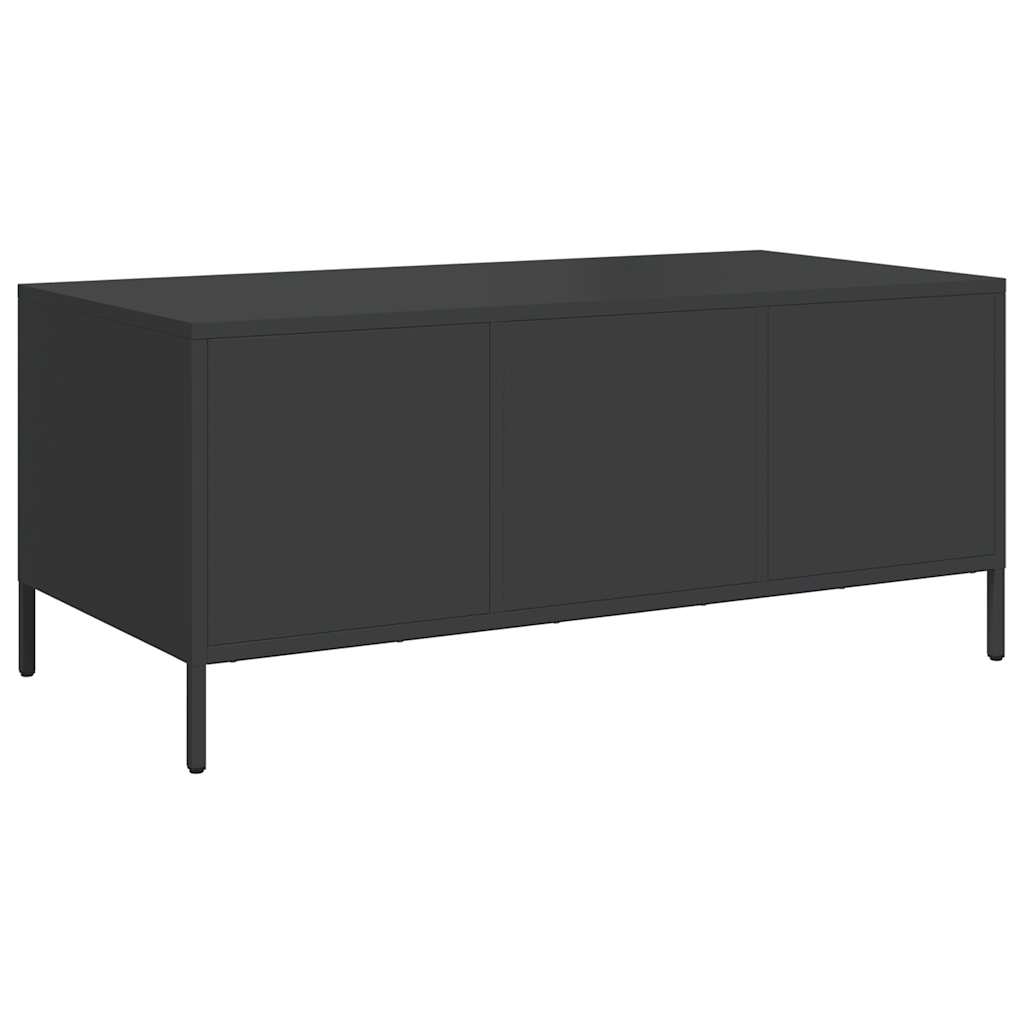 Salongbord Sofabord Svart 101,5x50x43,5 cm kaldvalset stål