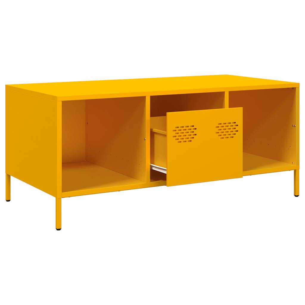 Salongbord Sofabord DIV. sennepsgul 101,5x50x43,5 cm kaldvalset stål