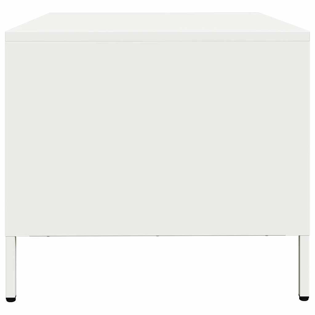 Salongbord Sofabord Hvit 101,5x50x43,5 cm kaldvalset stål