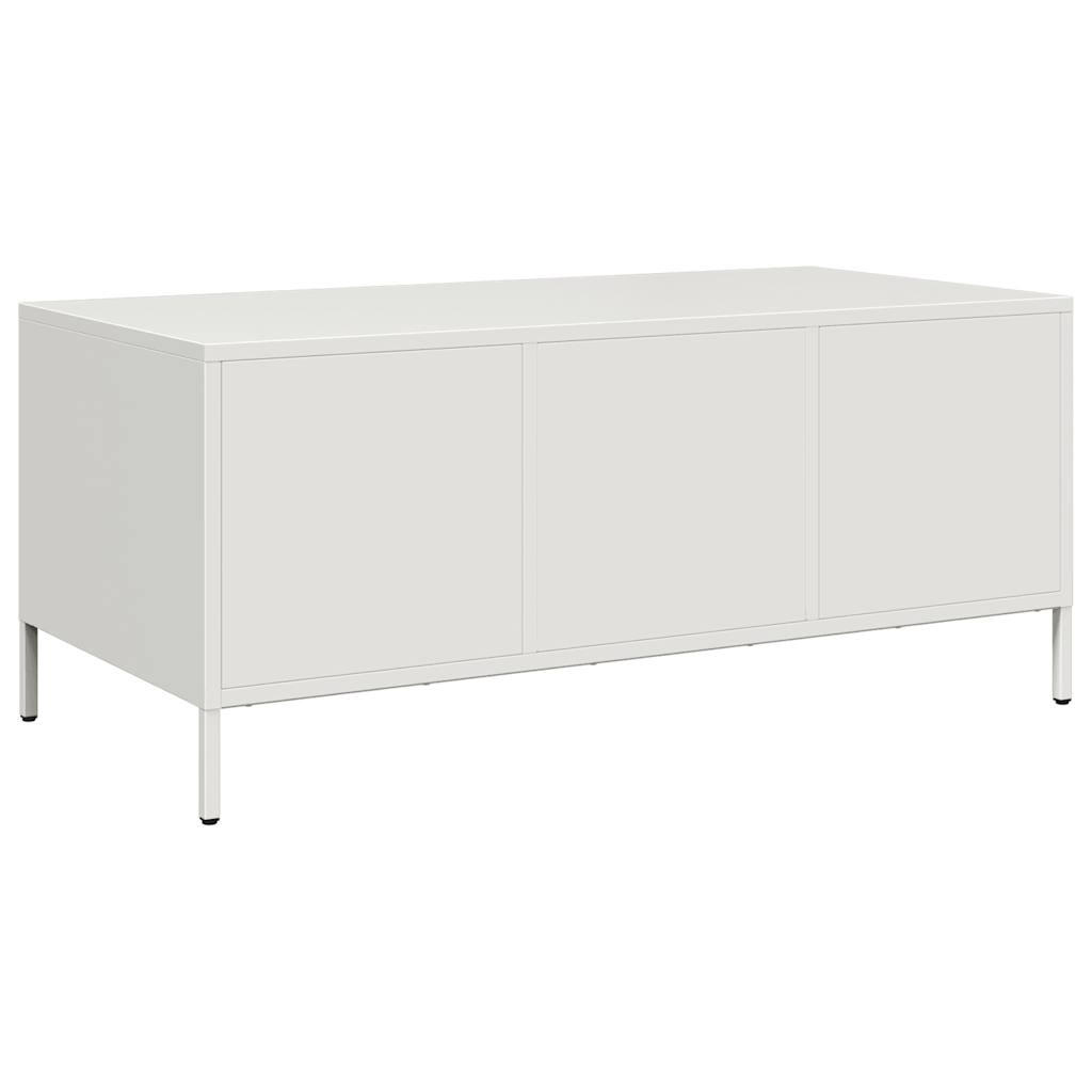 Salongbord Sofabord Hvit 101,5x50x43,5 cm kaldvalset stål