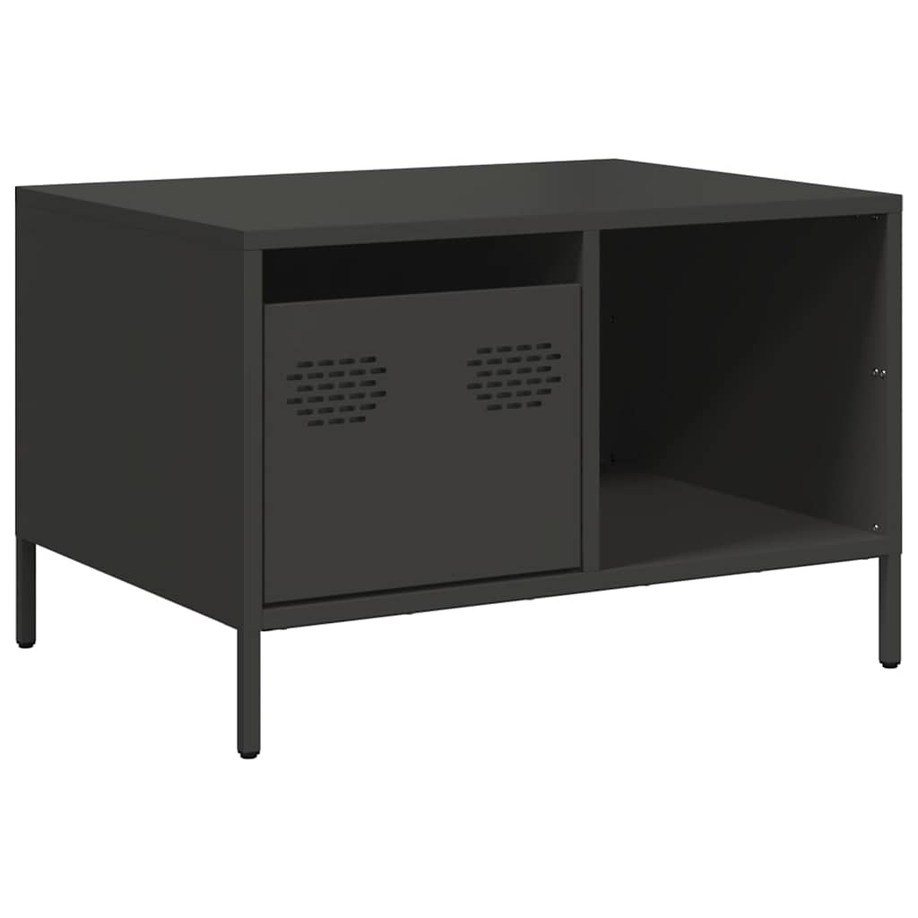 Salongbord Sofabord Svart 68,5x50x43,5 cm kaldvalset stål