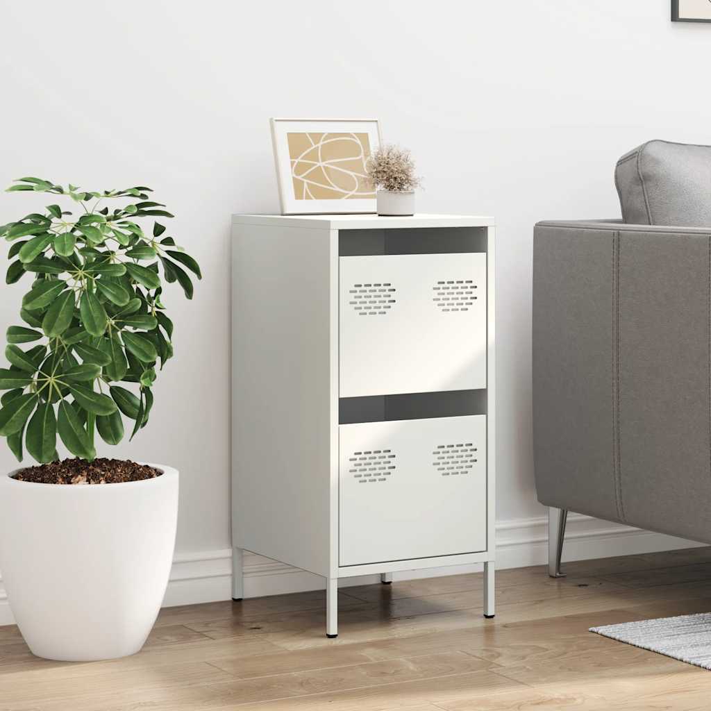 Skjenk Hvit 35x39x73,5 cm kaldvalset stål