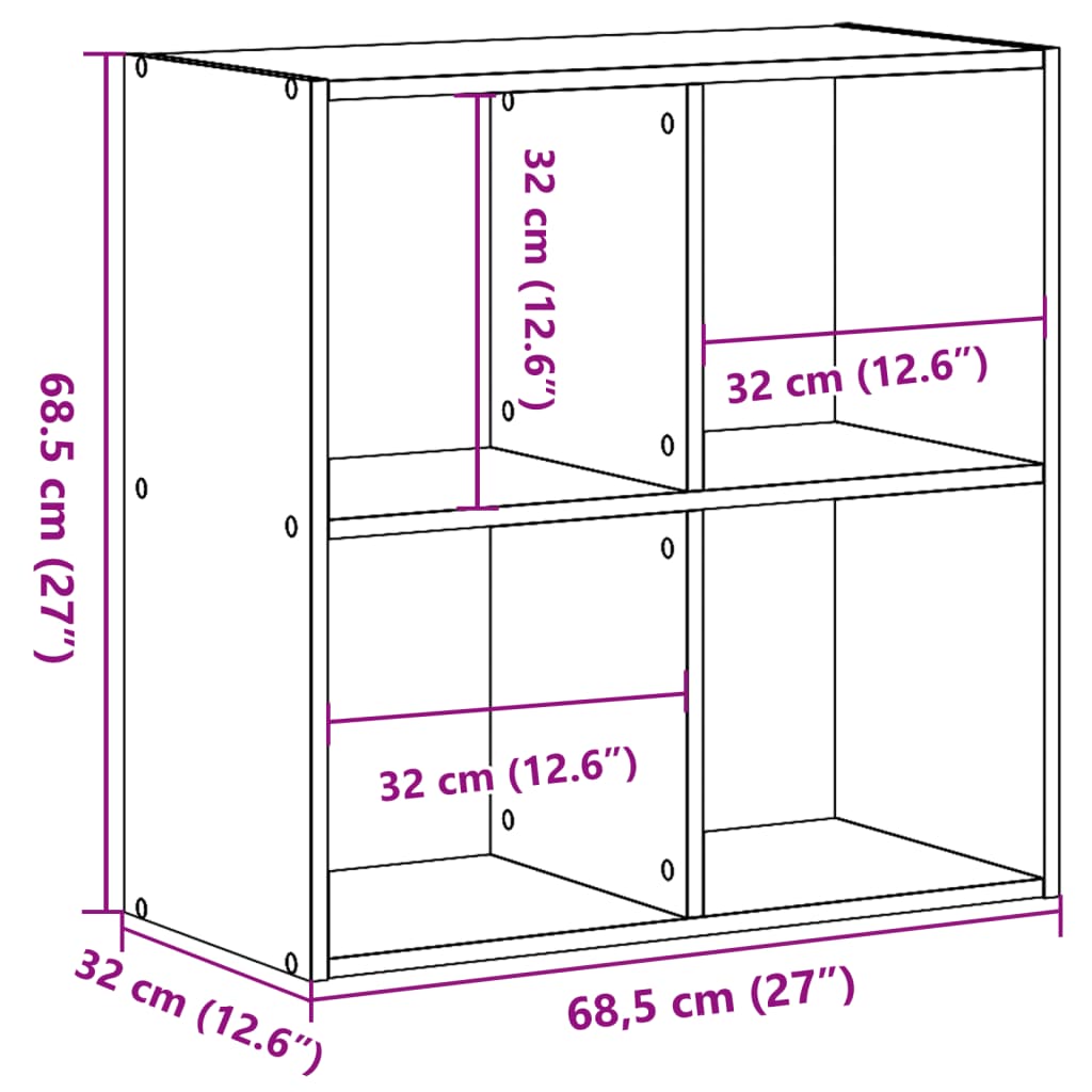 Bokhylle Artisan Eik 68,5x32x68,5 cm