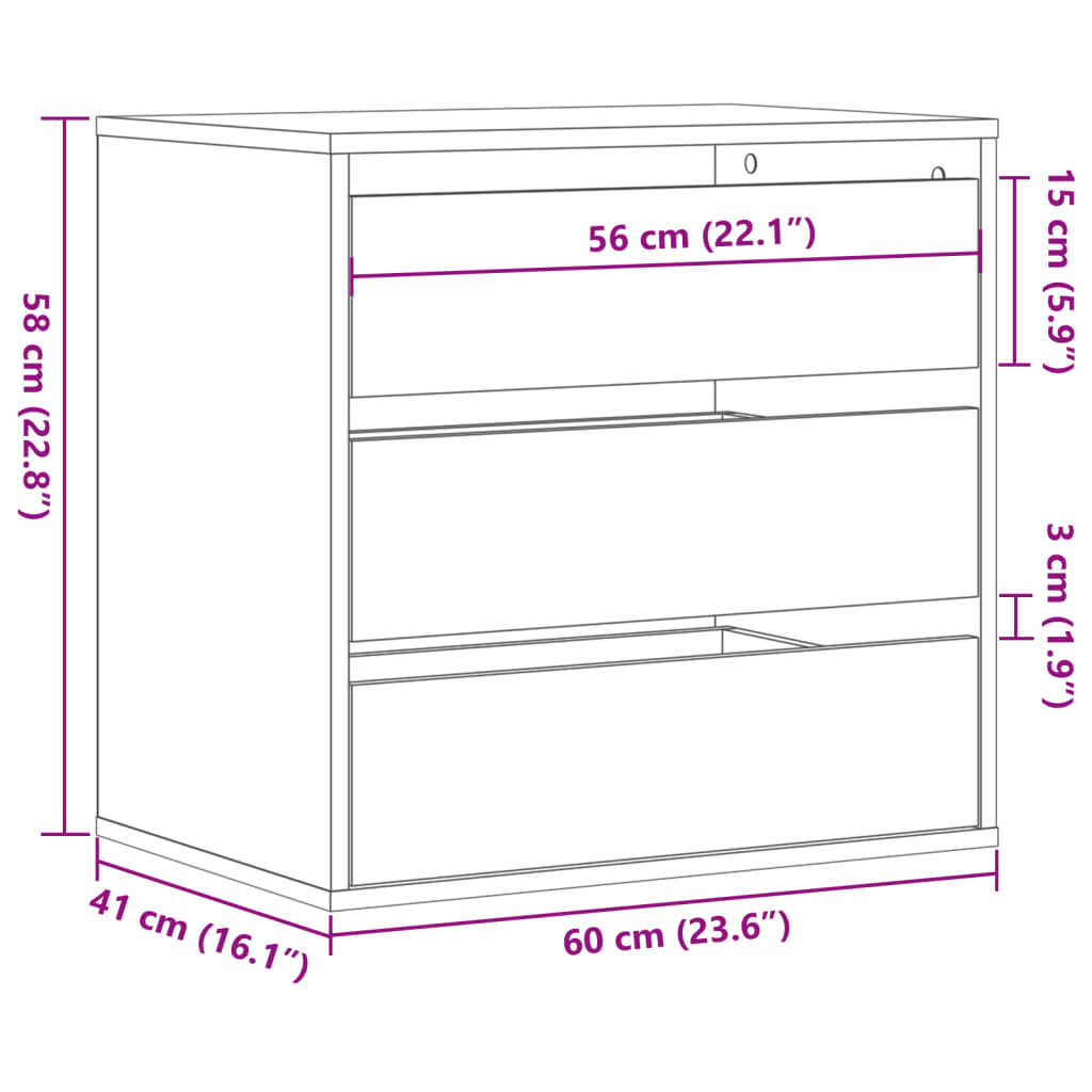 Kommode Sonoma Eik 60x41x58 cm