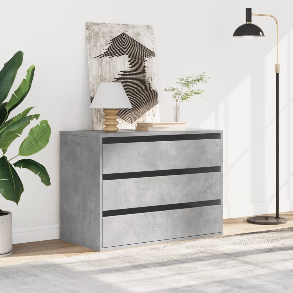 Kommode Betonggrå 80x41x58 cm