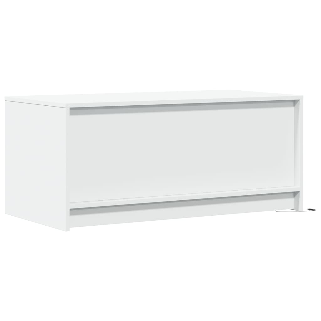Salongbord Sofabord Hvit med LED-lys