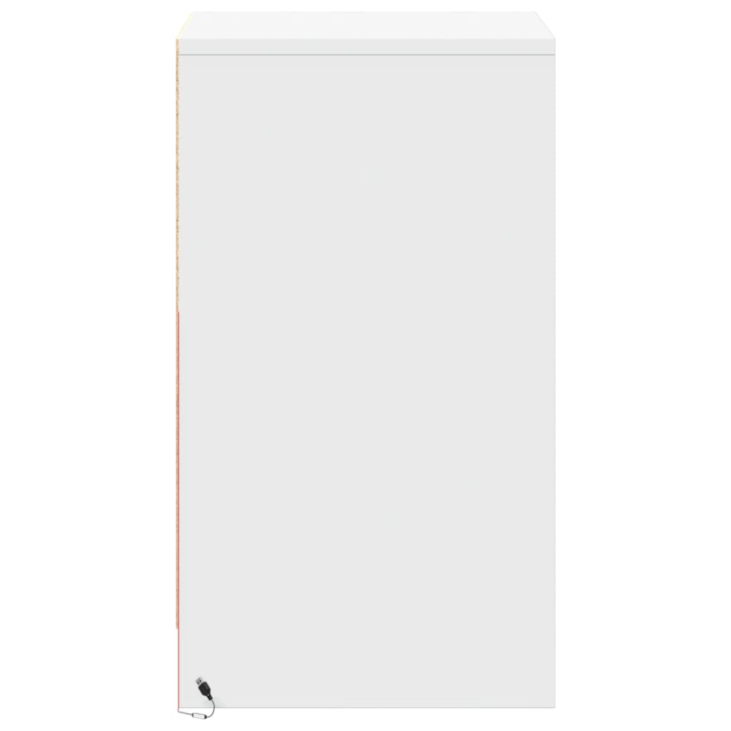 Nattbord Sengbord Hvit med LED