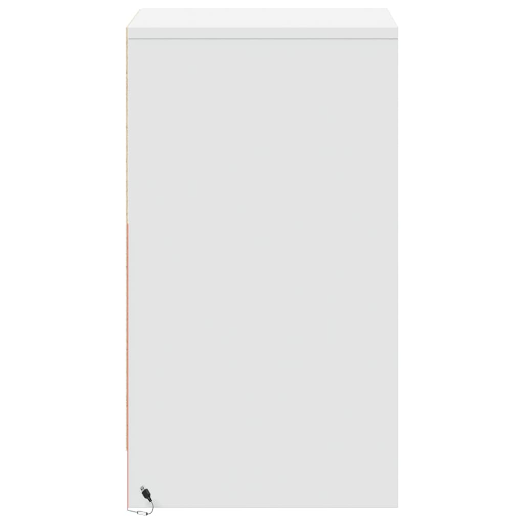 Nattbord Sengbord Hvit med LED
