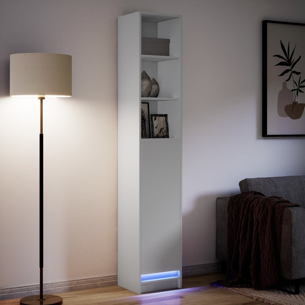 Skjenk Hvit med LED 36x32,5x200 cm