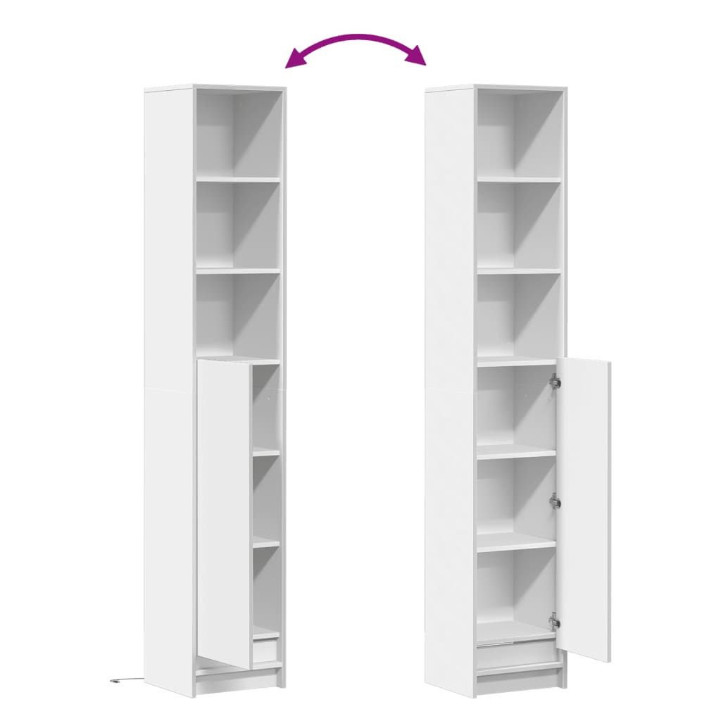 Skjenk Hvit med LED 36x32,5x200 cm