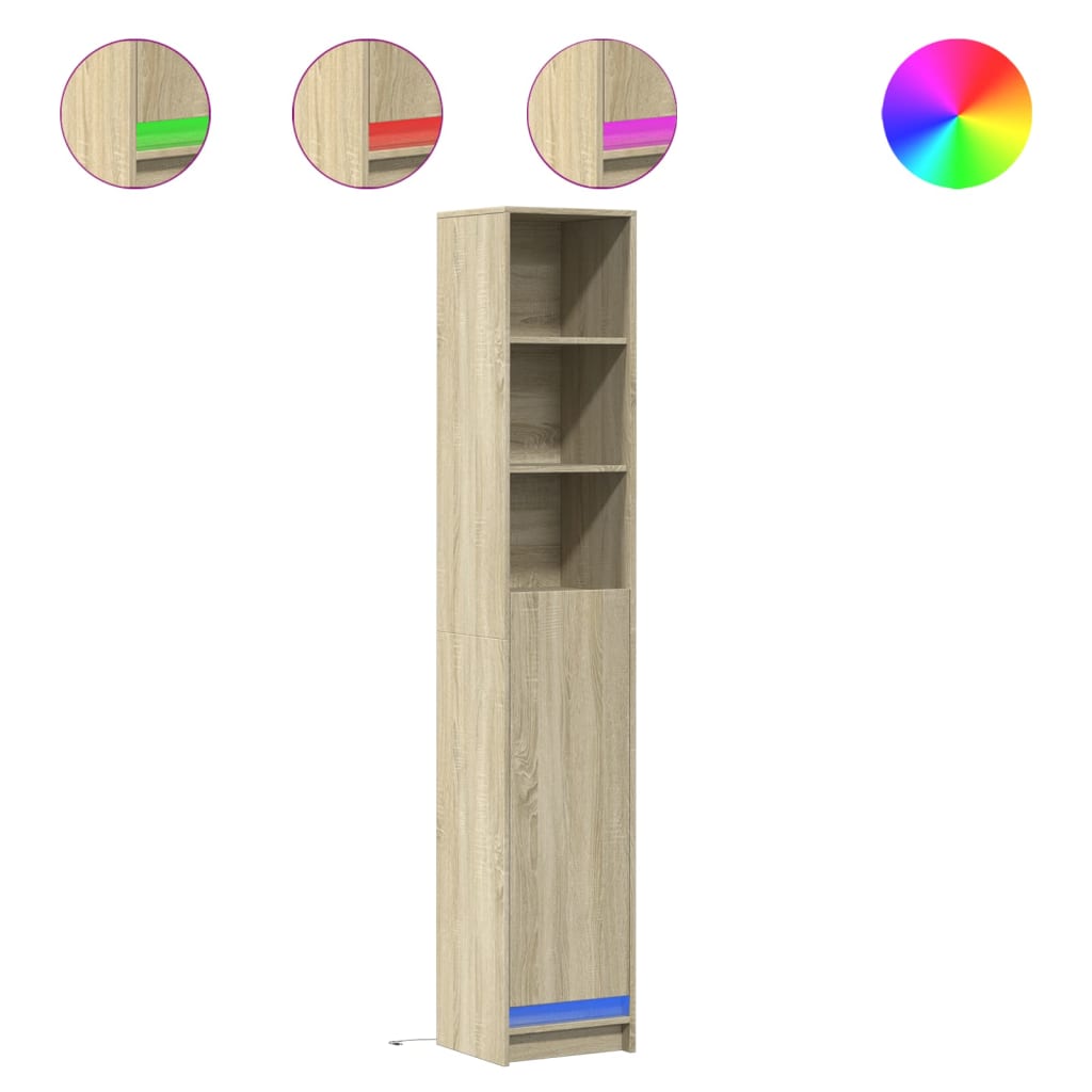 Skjenk Sonoma Eik med LED 36x32,5x200 cm