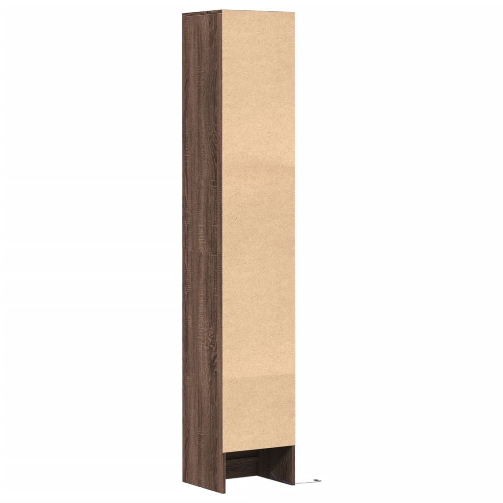 Skjenk Brun Eik med LED 36x32,5x200 cm