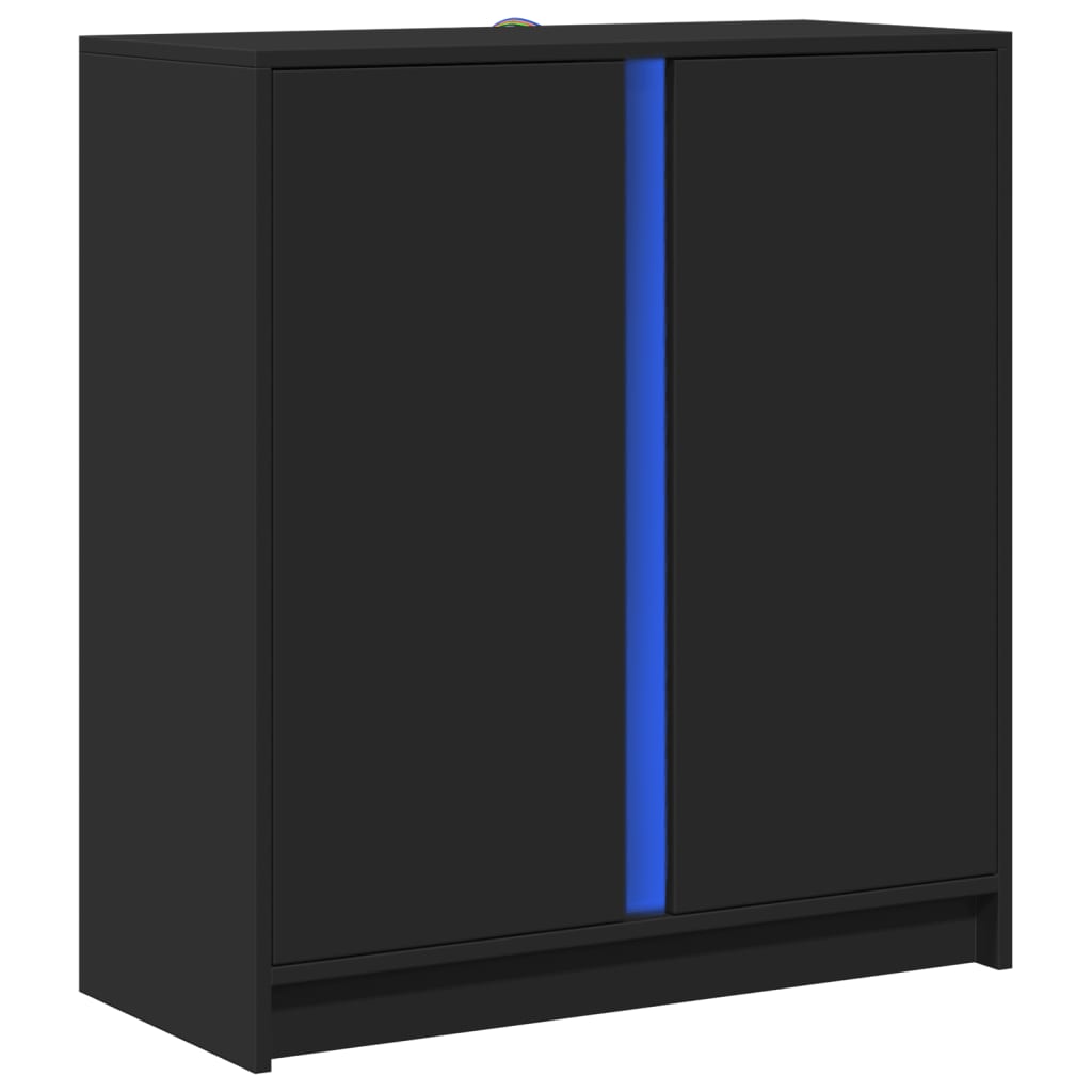 Skjenk Svart med LED 77x34x85 cm