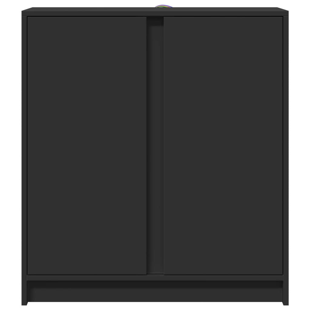 Skjenk Svart med LED 77x34x85 cm