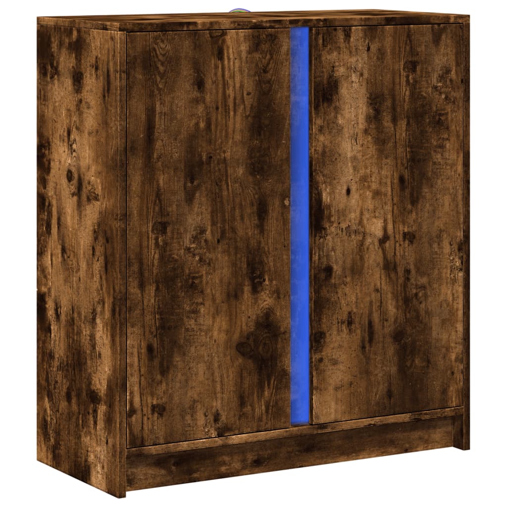Skjenk Røkt Eik med LED 77x34x85 cm