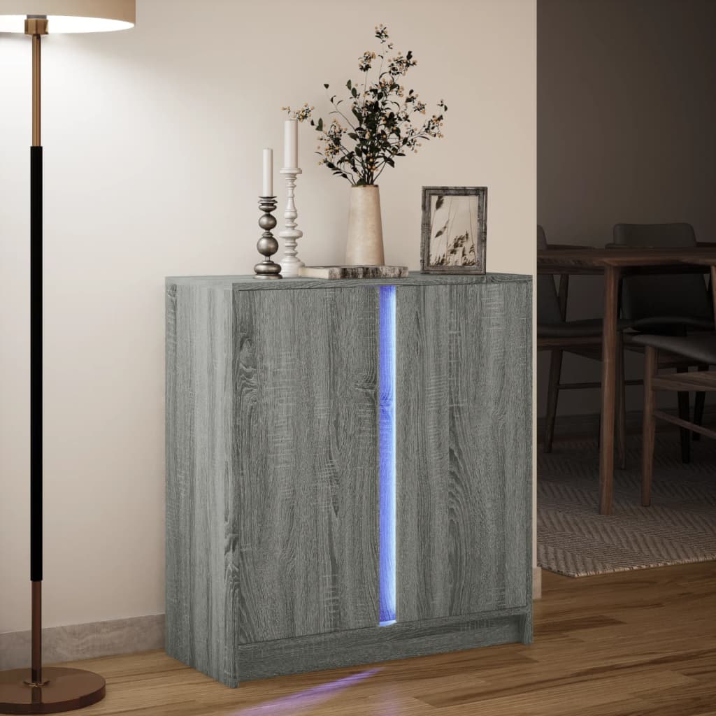 Skjenk Sonoma Grå med LED 77x34x85 cm
