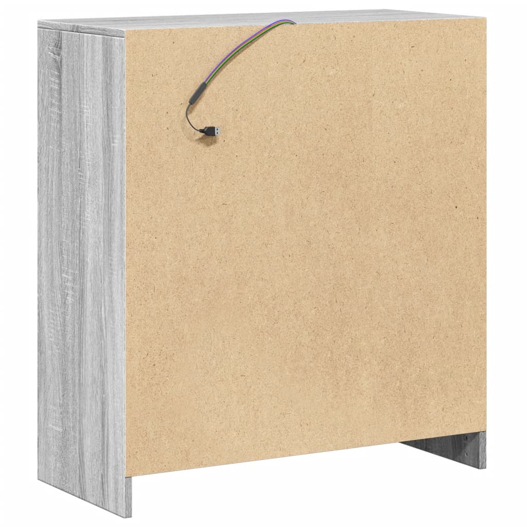 Skjenk Sonoma Grå med LED 77x34x85 cm