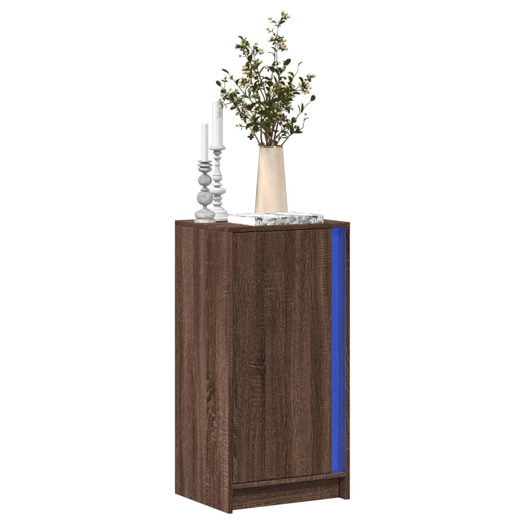 Skjenk Brun Eik med LED 42,5x34x85 cm