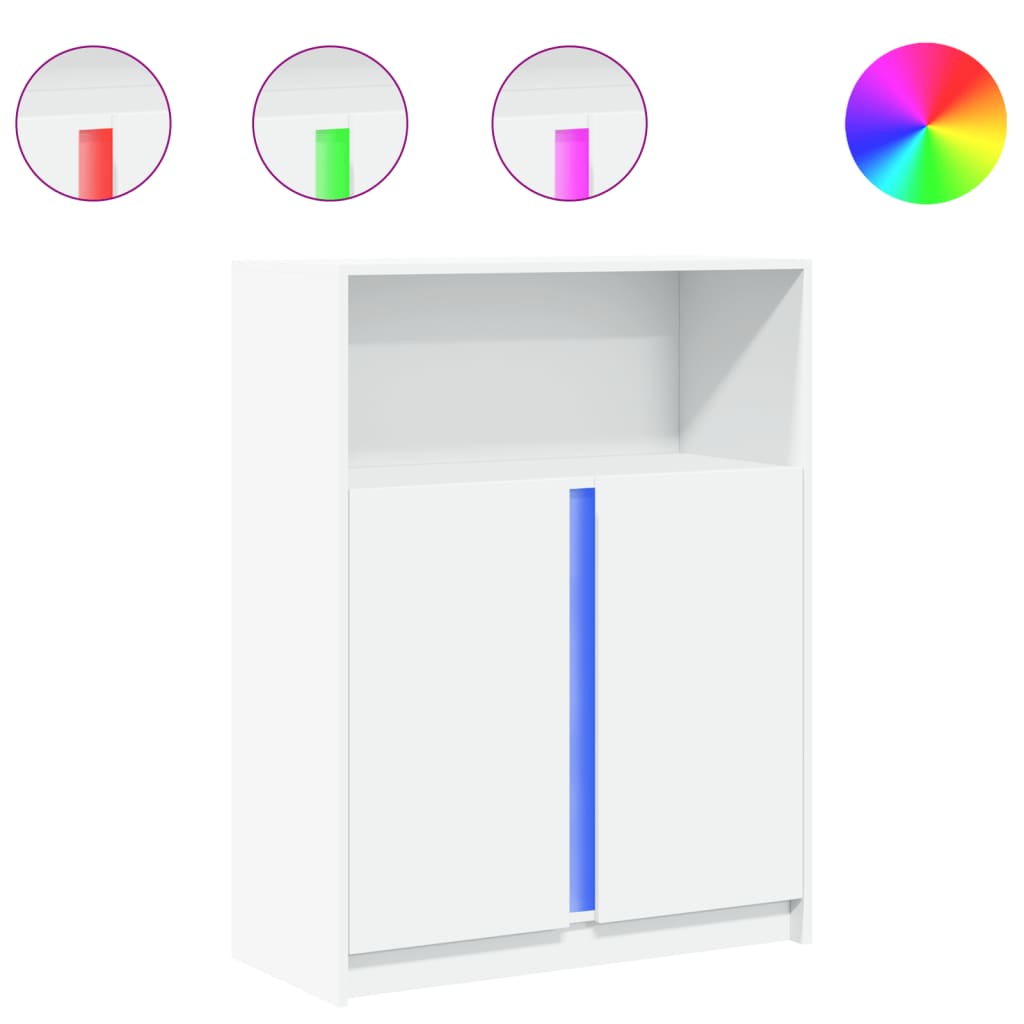 Skjenk Hvit med LED 77x34x100 cm