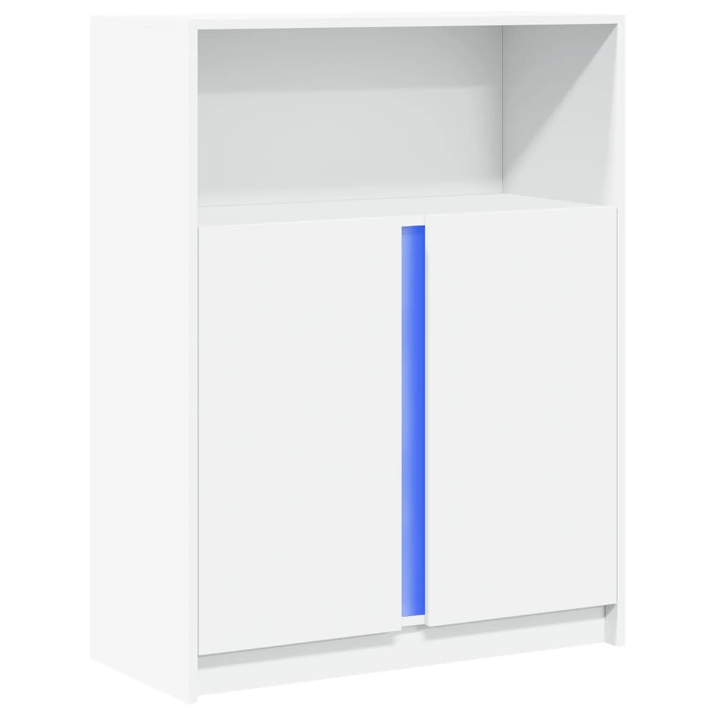 Skjenk Hvit med LED 77x34x100 cm