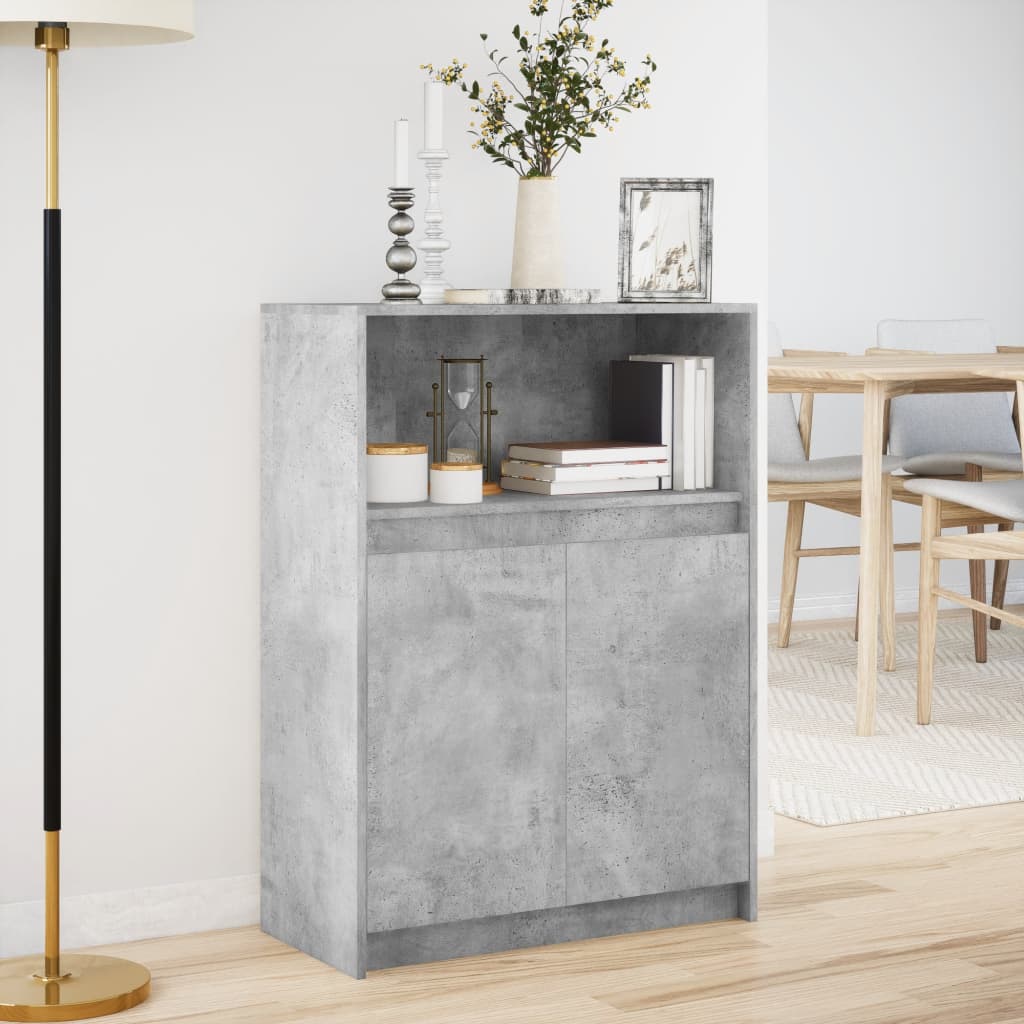 Skjenk Betonggrå med LED 72x34x100 cm