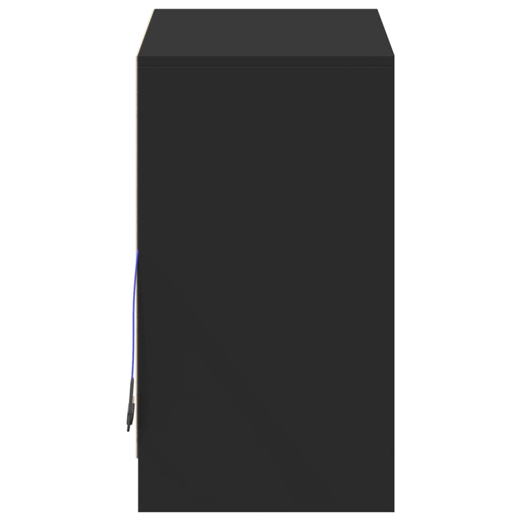 Skjenk Svart med LED 72x34x61 cm