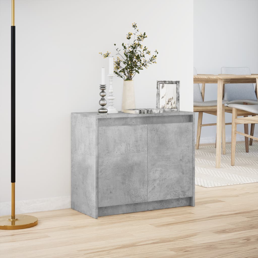Skjenk Betonggrå med LED 72x34x61 cm