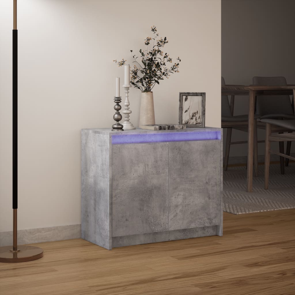 Skjenk Betonggrå med LED 72x34x61 cm