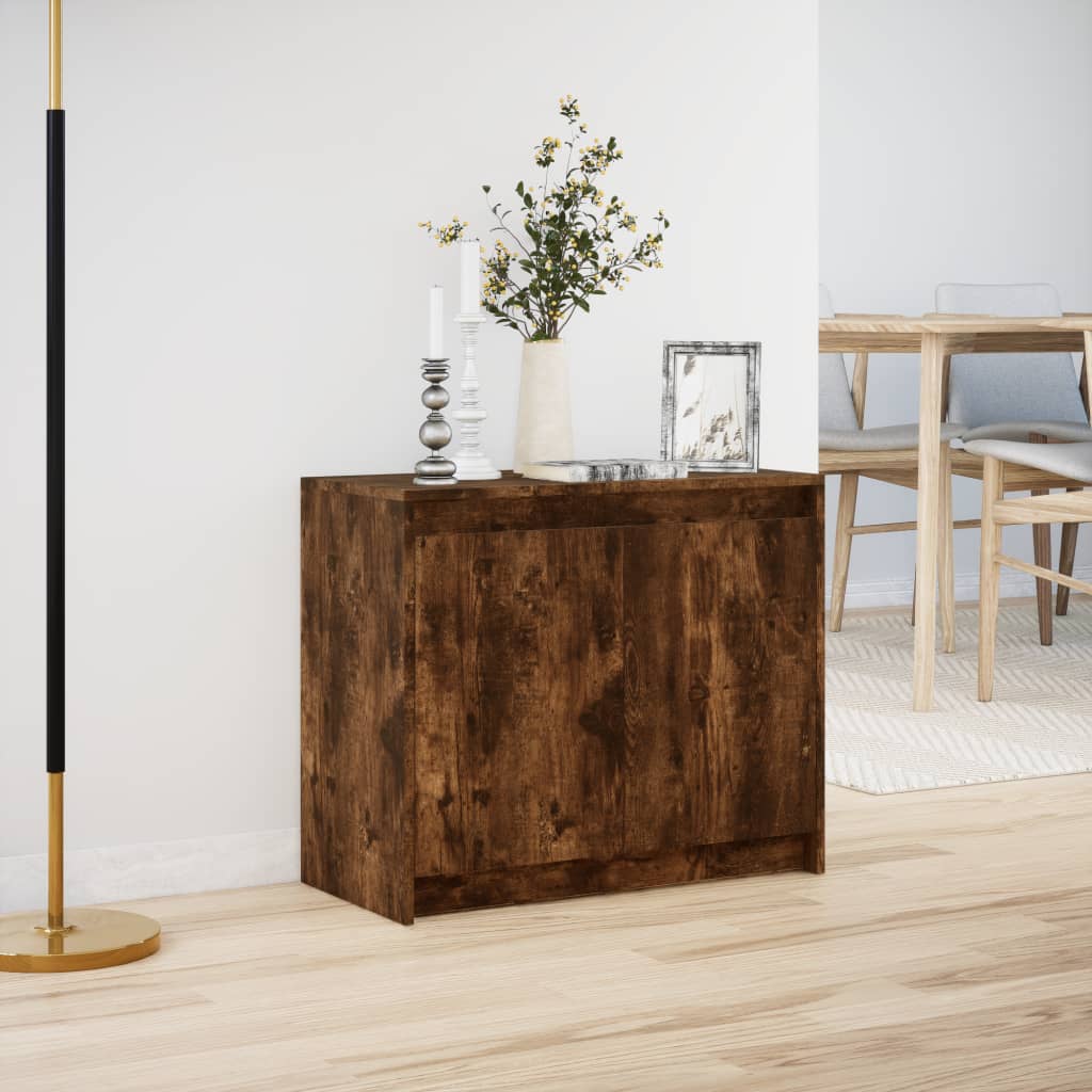 Skjenk Røkt Eik med LED 72x34x61 cm