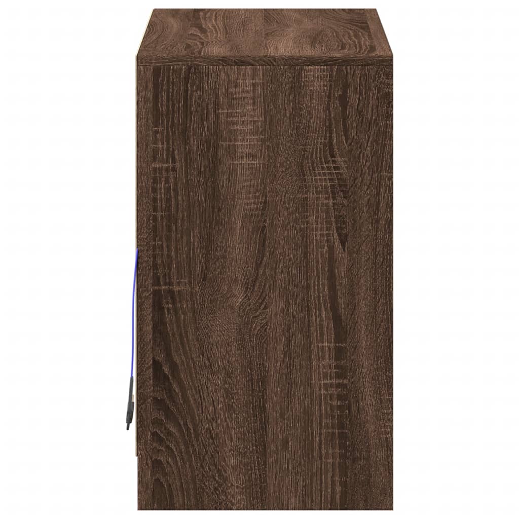 Skjenk Brun Eik med LED 72x34x61 cm