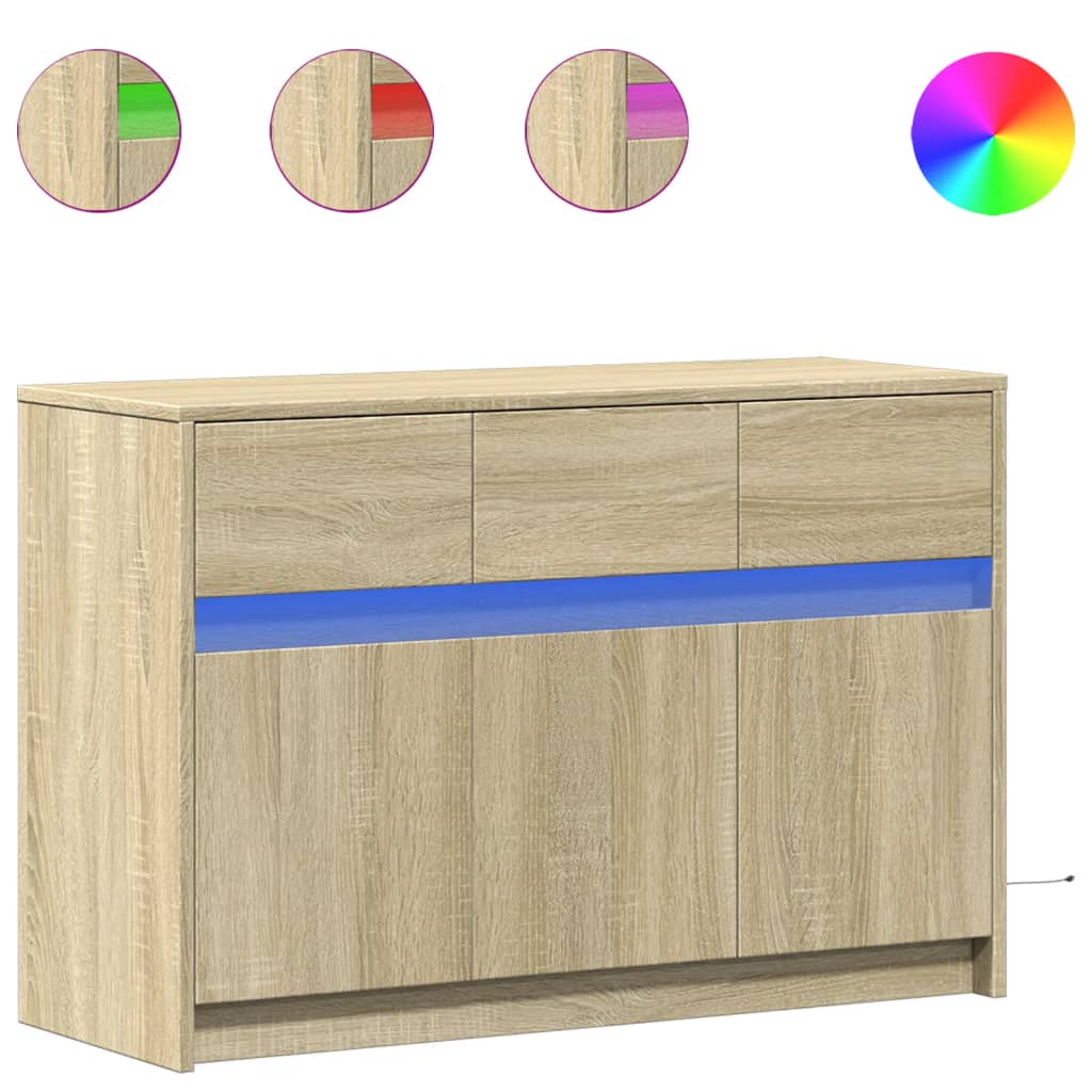 TV-Møbel Sonoma Eik TV-benk med LED 91x34x61 cm