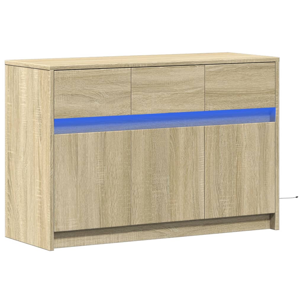 TV-Møbel Sonoma Eik TV-benk med LED 91x34x61 cm