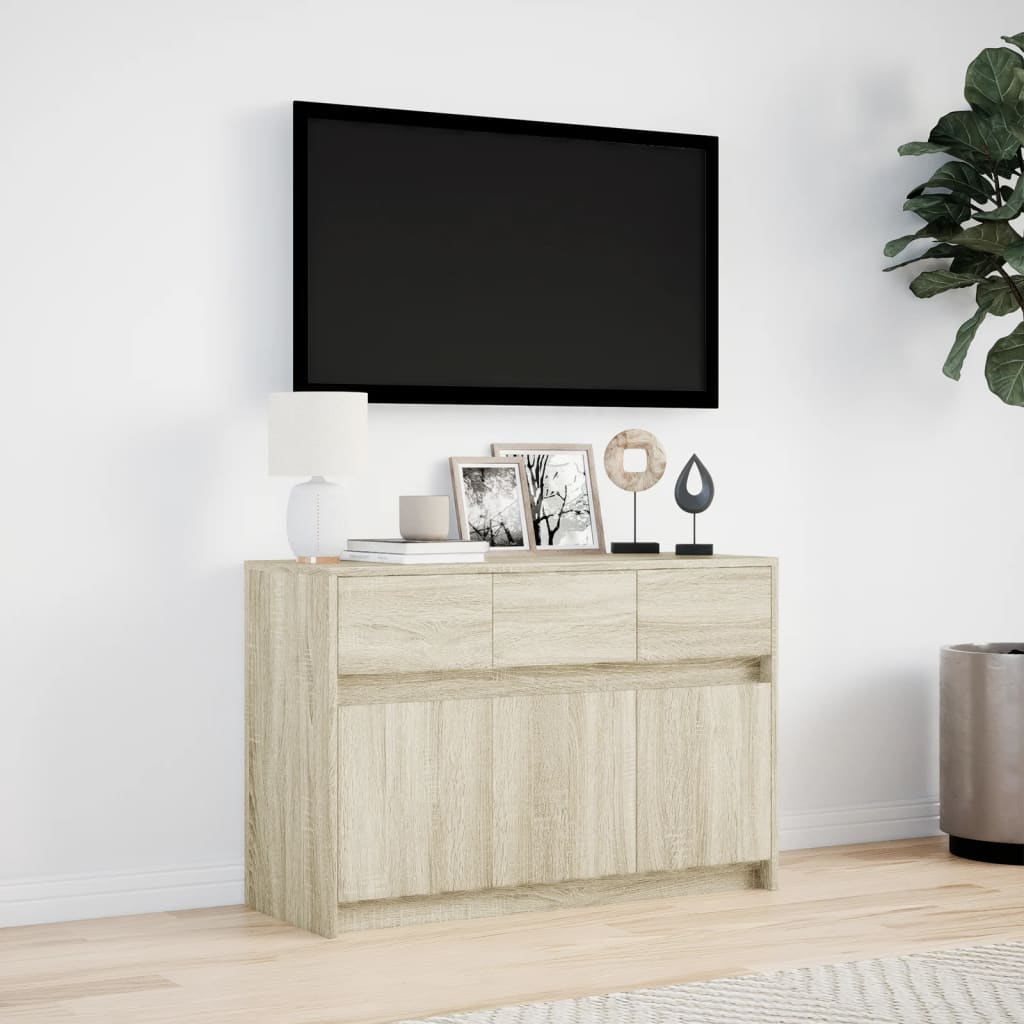 TV-Møbel Sonoma Eik TV-benk med LED 91x34x61 cm