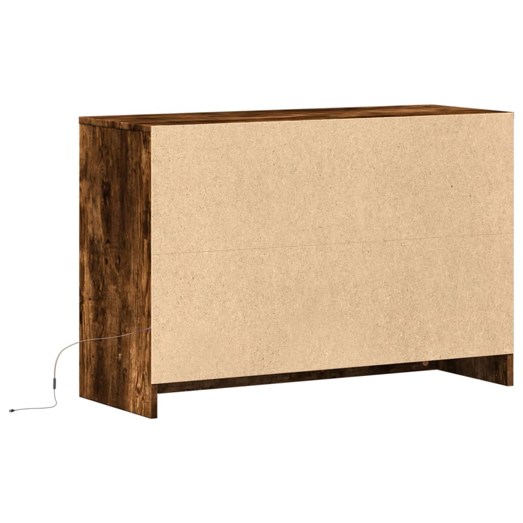 TV-Møbel Røkt EikTV-benk med LED 91x34x61 cm