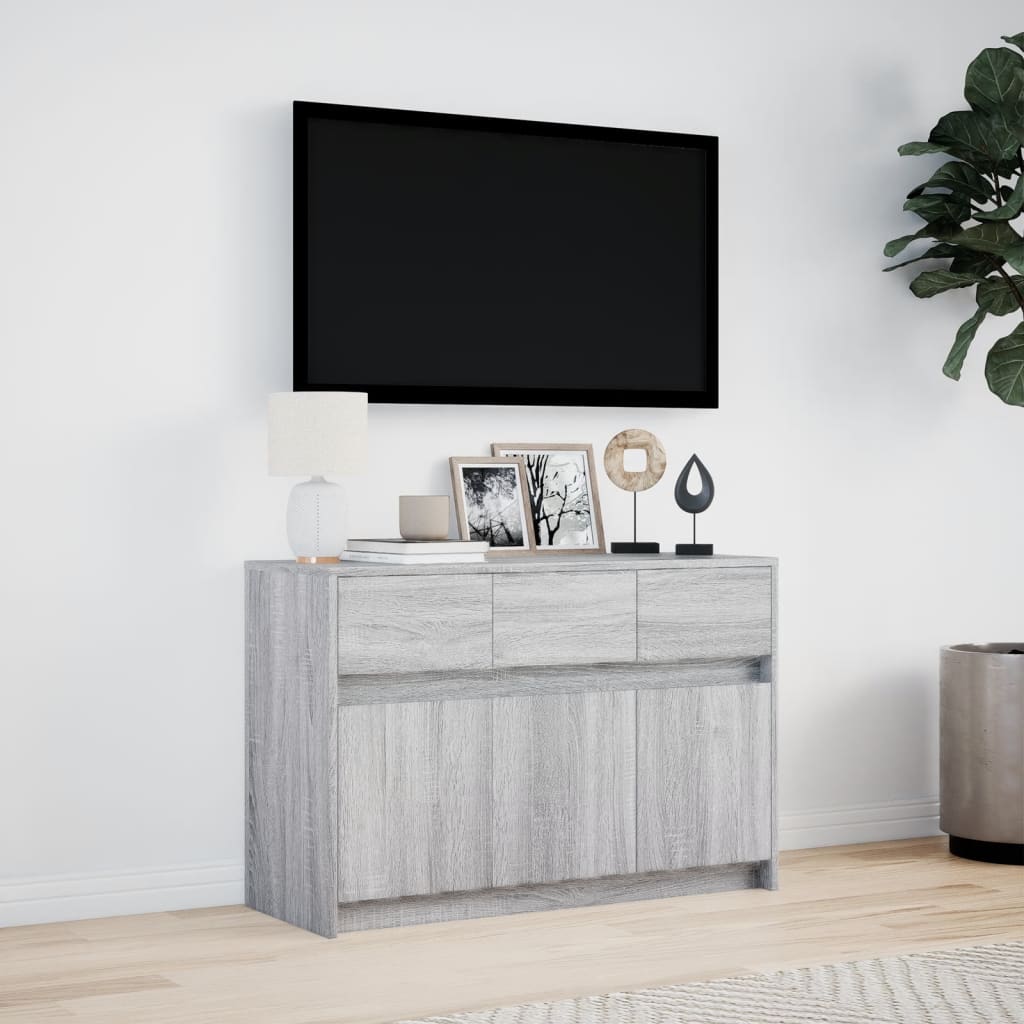 TV-Møbel Sonoma Grå TV-benk med LED 91x34x61 cm