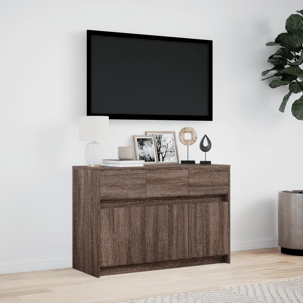 TV-Møbel Brun Eik TV-benk med LED 91x34x61 cm