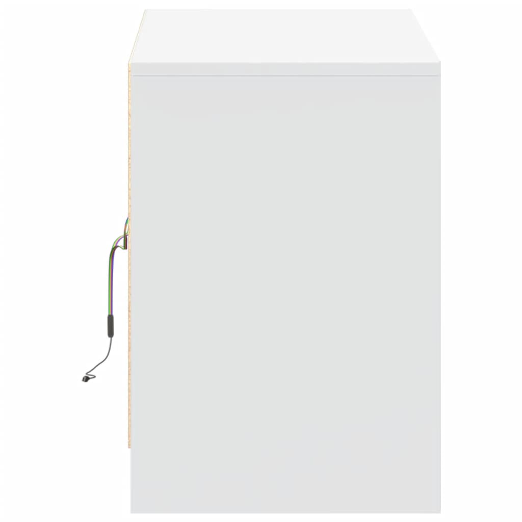 TV-Møbel Hvit TV-benk med LED 100x34x50 cm
