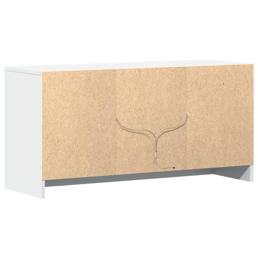 TV-Møbel Hvit TV-benk med LED 100x34x50 cm