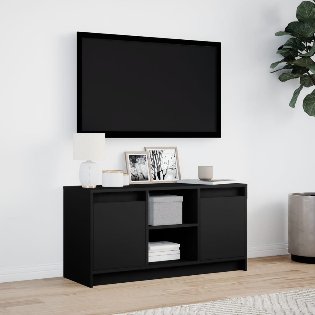 TV-Møbel Svart TV-benk med LED 100x34x50 cm