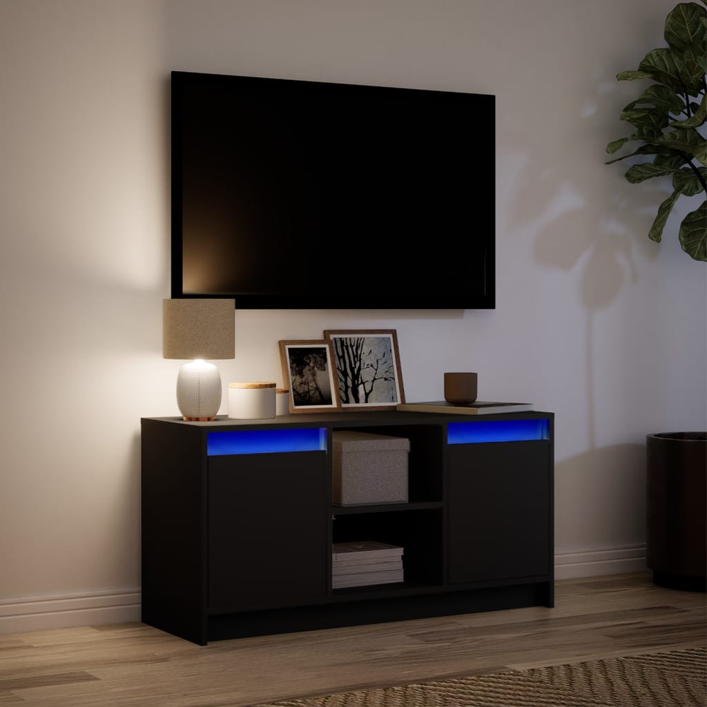 TV-Møbel Svart TV-benk med LED 100x34x50 cm