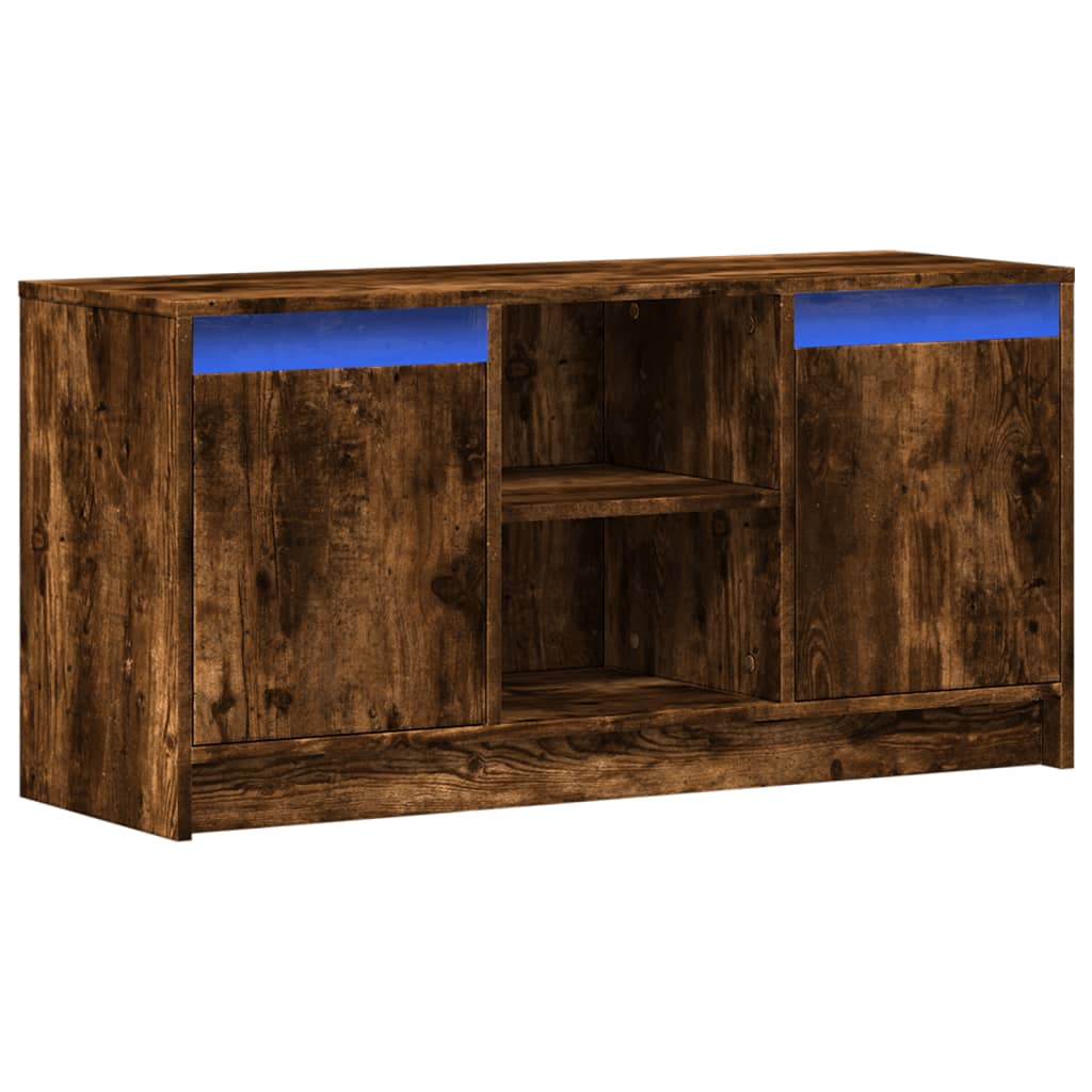 TV-Møbel Røkt EikTV-benk med LED 100x34x50 cm