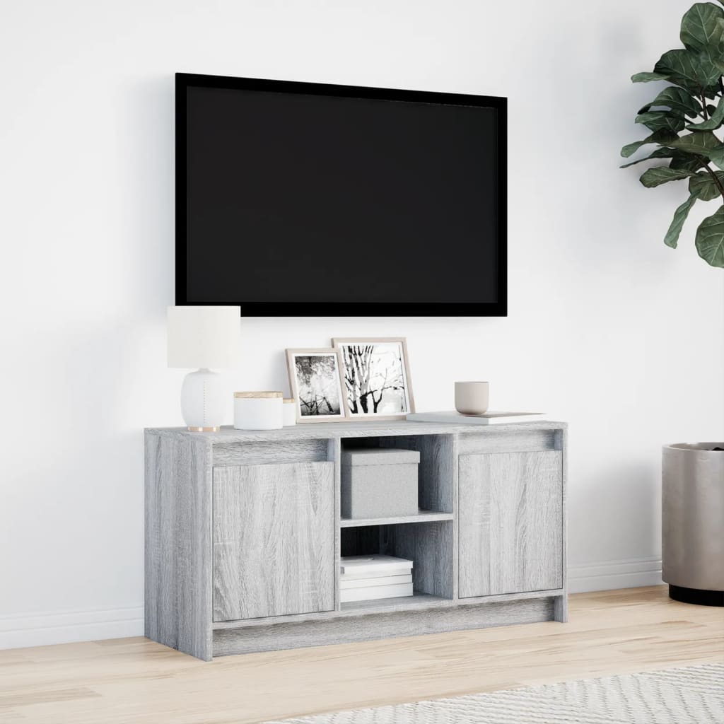 TV-Møbel Sonoma Grå TV-benk med LED 100x34x50 cm