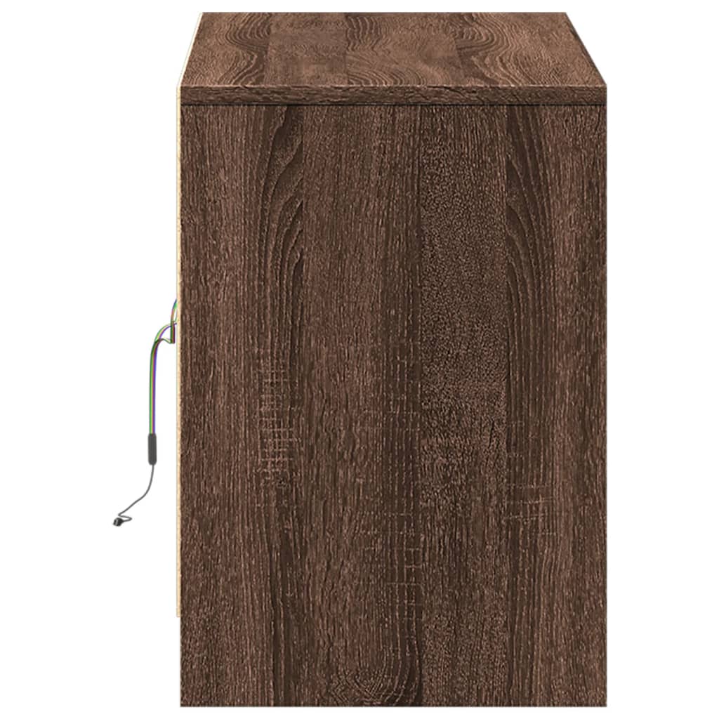 TV-Møbel Brun Eik TV-benk med LED 100x34x50 cm