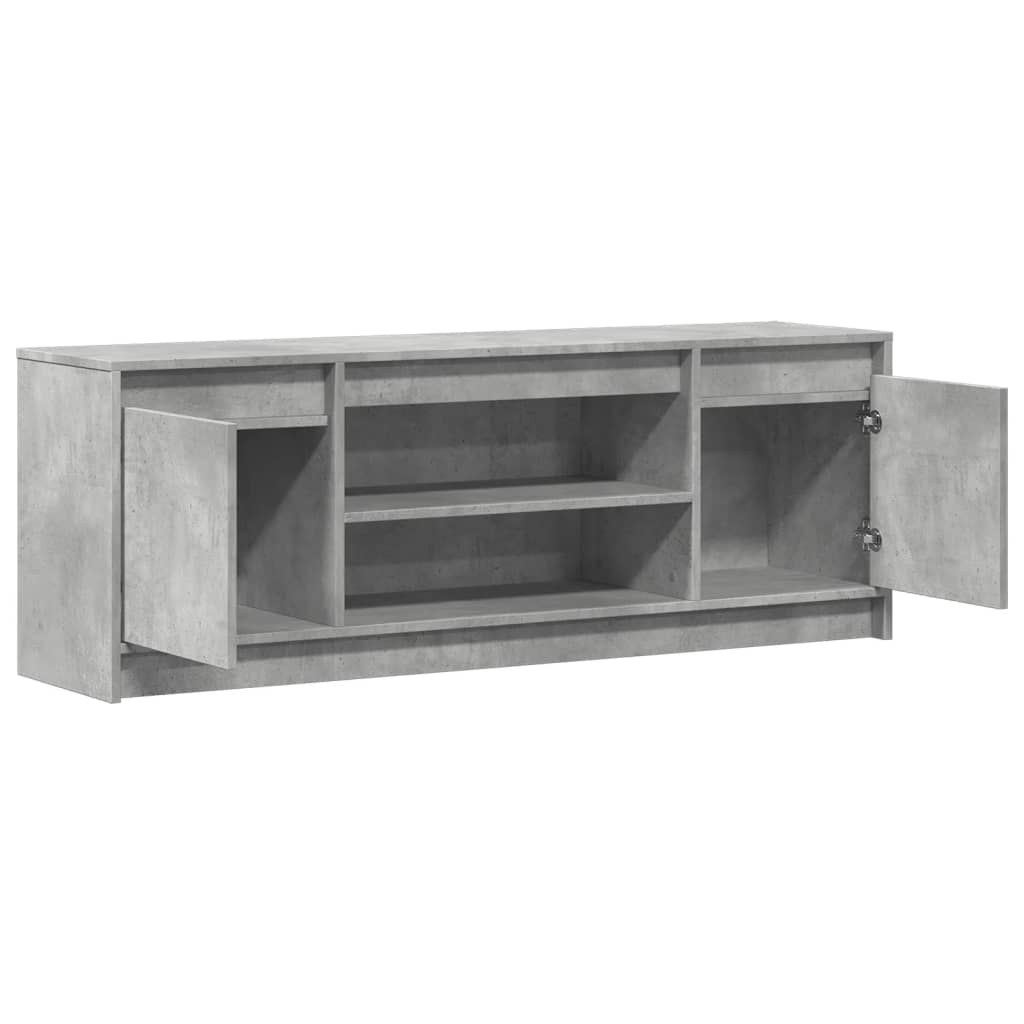 TV-Møbel Betonggrå TV-benk med LED 139,5x34x50 cm