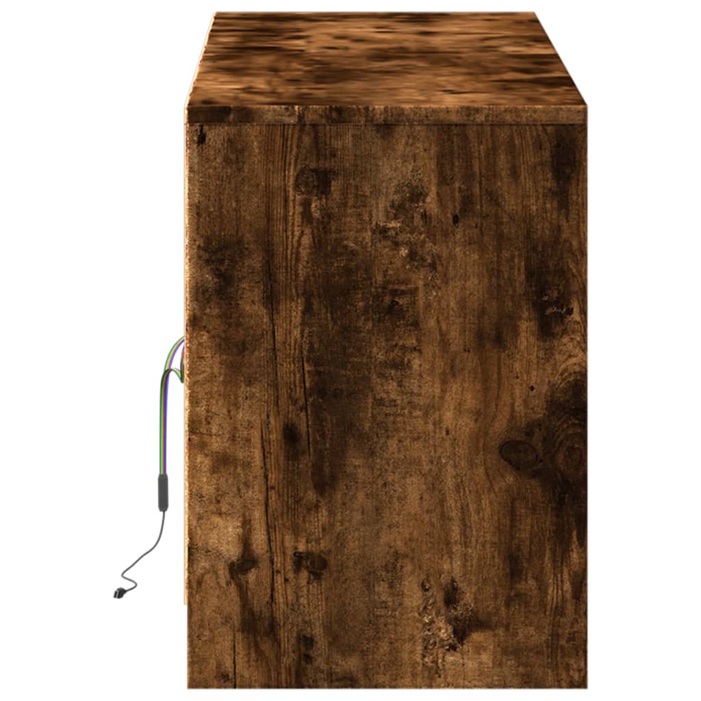 TV-Møbel Røkt EikTV-benk med LED 139,5x34x50 cm