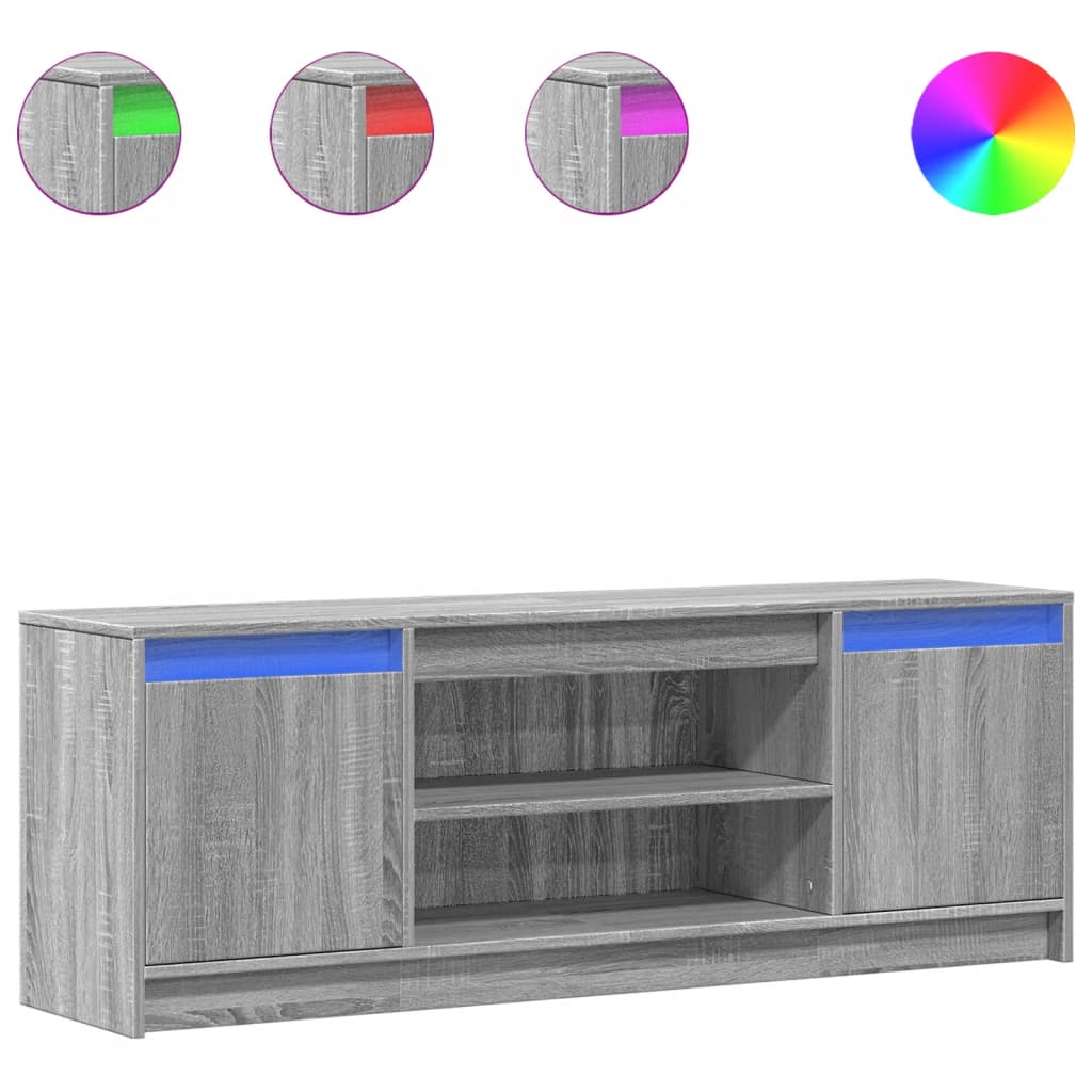TV-Møbel Sonoma Grå TV-benk med LED 139,5x34x50 cm