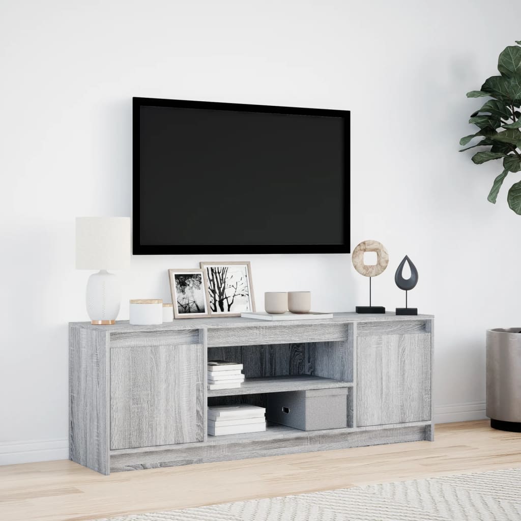 TV-Møbel Sonoma Grå TV-benk med LED 139,5x34x50 cm